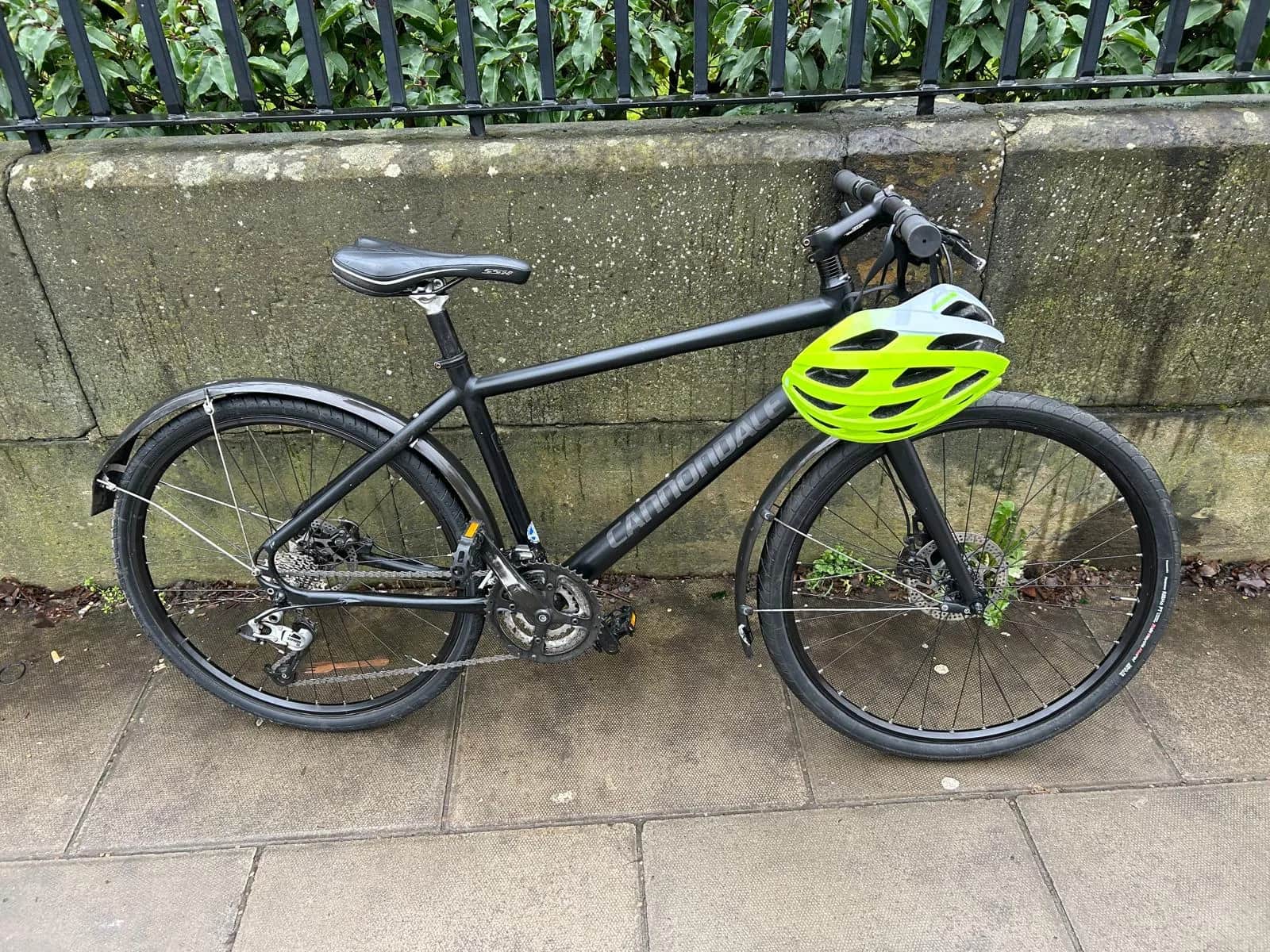 Bike with lock and helmet